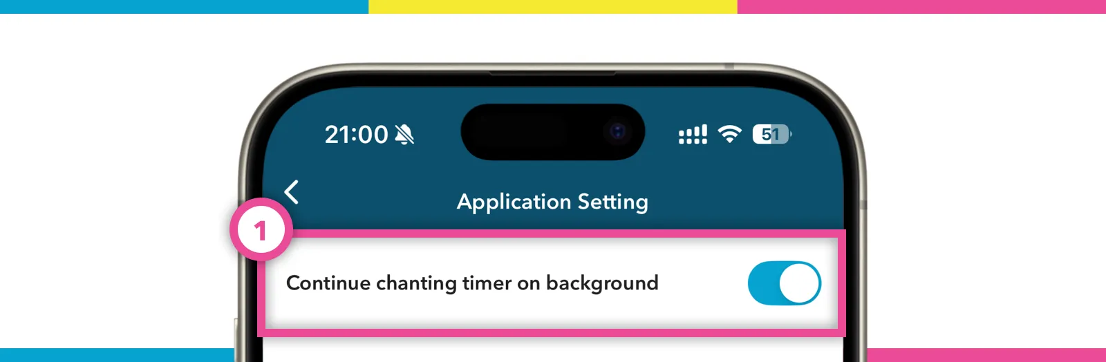 Application Setting screen image